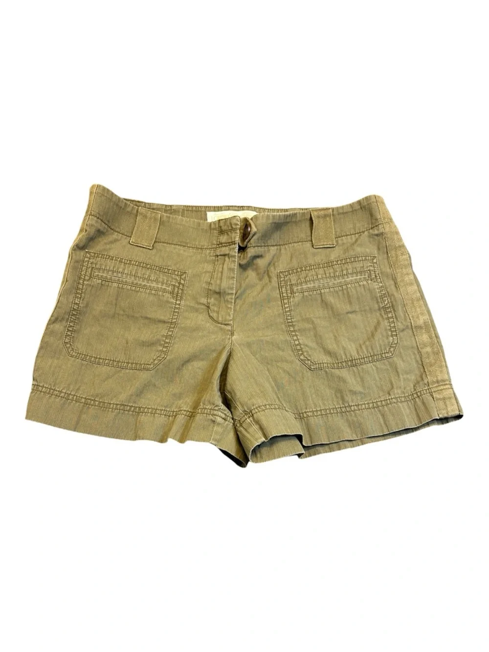 J.Crew Green Chino Shorts Size 12 City Fit Olive Utility Cargo Cotton Mid Rise